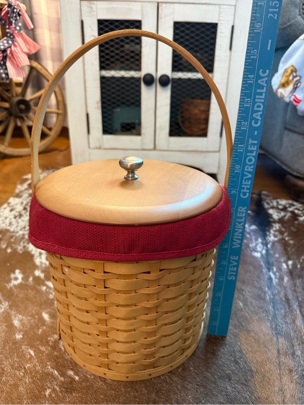 Longaberger Ice Bucket with Liner and Handle